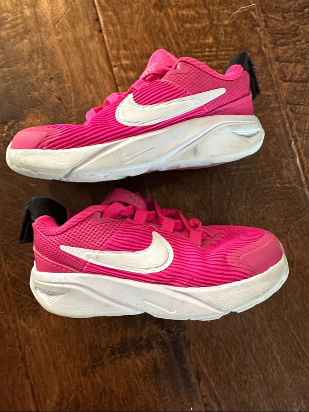 Nike Kids Bright Pink and White Athletic Sneakers